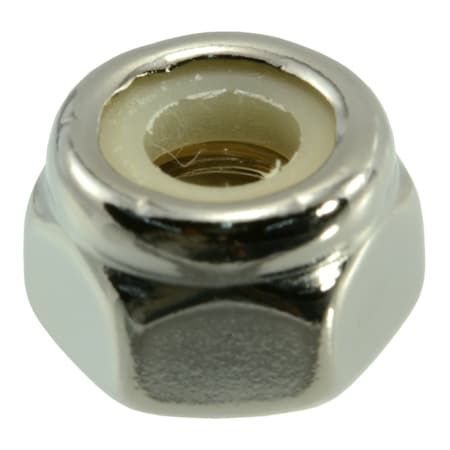 Nylon Insert Lock Nut, 1/4-20, Steel, Black Chrome, 8 PK